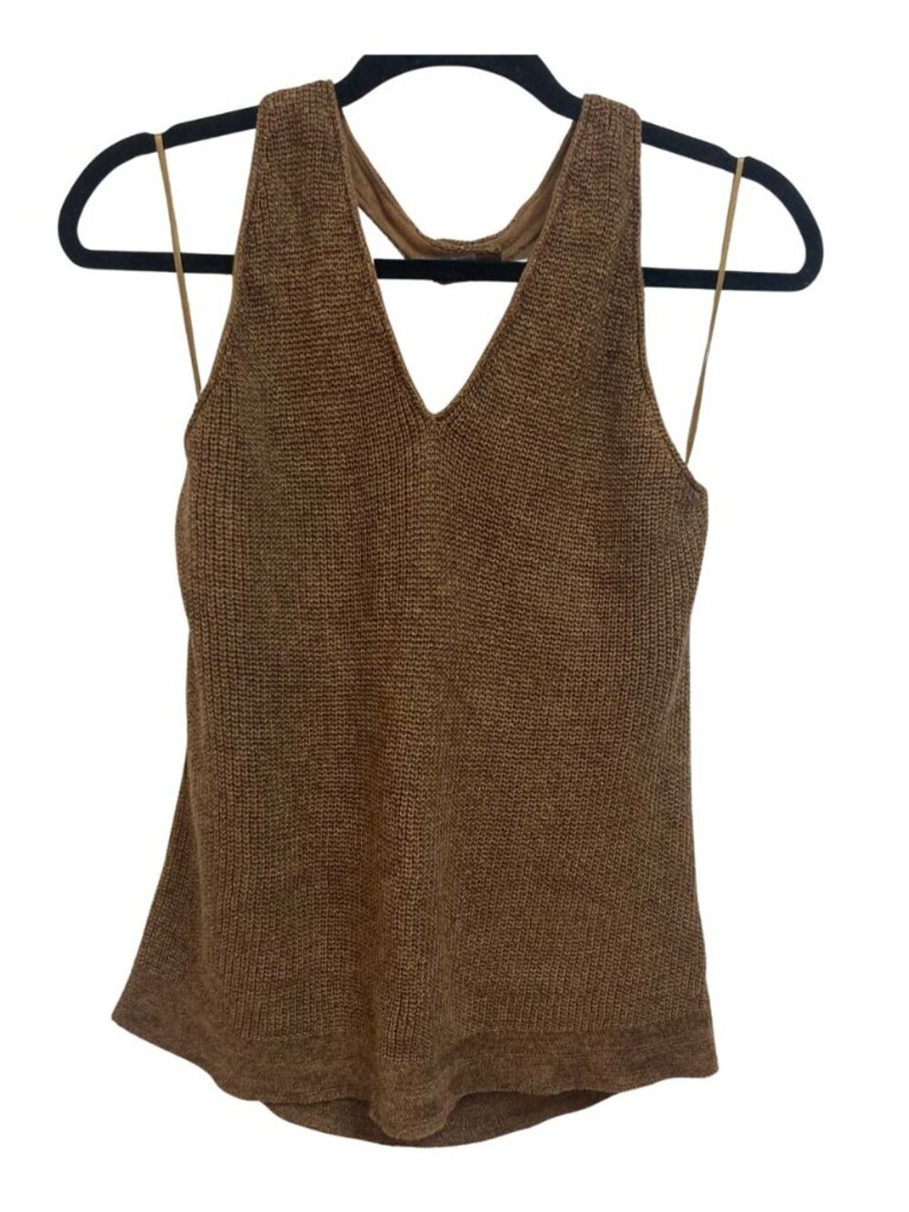 Ralph Lauren Metallic Cable Knit Halter Top Golden Brown Size Size XL